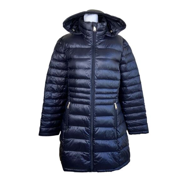 Andrew Marc Sz L Lightweight Packable Premium Down Jacket Quilted Long Black - Picture 4 of 16